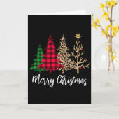 Weihnachtsbaum Büffelkariert Rot Grün Leopard Xma Karte (Gelbe Blume)
