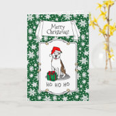 Weihnachtsbaum-Bull (lt brindle white 3) Niedlich Karte (Gelbe Blume)