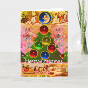 WEIHNACHTSBAUM,BUNTE KUGELN, ENGEL ,KINDER KARTE