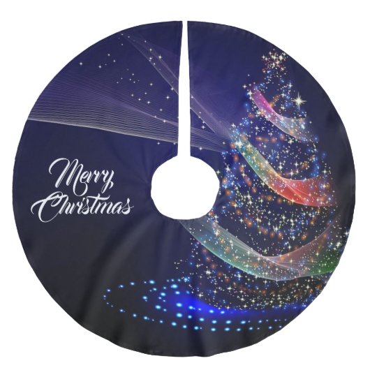 Weihnachtsbaum Bunter Marineblauer Rustikal Polyester Weihnachtsbaumdecke (Vorderseite)