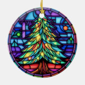 Weihnachtsbaum Buntglas-Stil Keramik Ornament (Hinten)