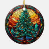 Weihnachtsbaum Buntglas-Stil Keramik Ornament (Hinten)