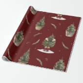 Weihnachtsbaum Burgundy Funny Wrapping Paper Geschenkpapier (Ungerollt)