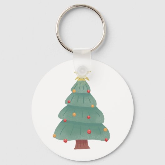 Weihnachtsbaum-Button-Schlüsselanhänger Schlüsselanhänger (Vorderseite)