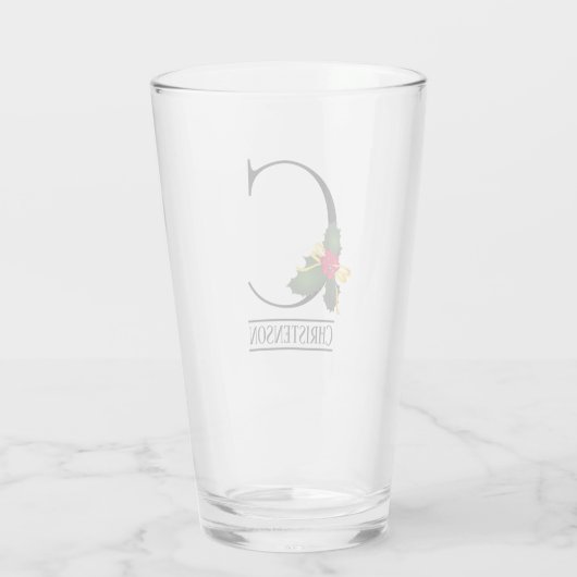 Weihnachtsbaum C Personalisierter Bier Glas (Rückseite)