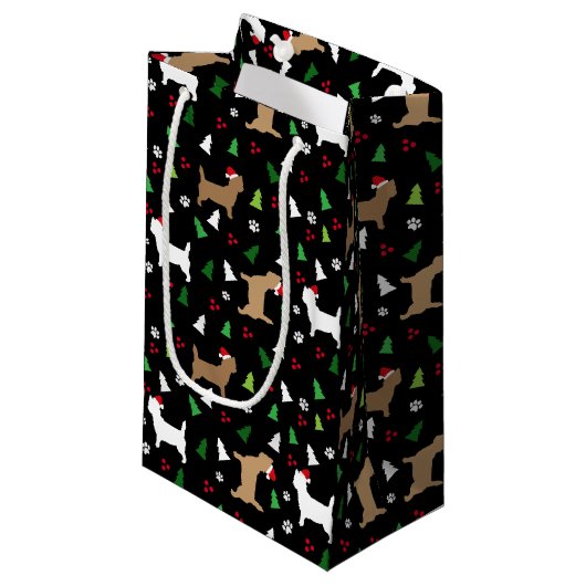 Weihnachtsbaum Cairn Terrier Dog Howliday Tree Kleine Geschenktüte (Vorderseite Schrägansicht)