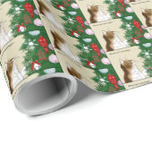 Weihnachtsbaum Calico Cat Ornaments Funny Geschenkpapier (Rolleneckpunkt)