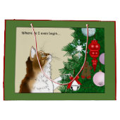 Weihnachtsbaum Calico Cat Ornaments Funny Große Geschenktüte (Rückseite)