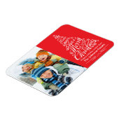 Weihnachtsbaum Calligraphy Holiday Foto Magnet (Linke Seite)
