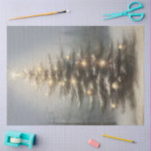 Weihnachtsbaum Candle Lit Snow Decoupage Seidenpapier (Basteln)