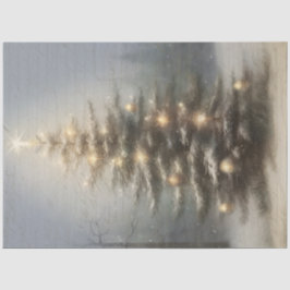 Weihnachtsbaum Candle Lit Snow Decoupage Seidenpapier