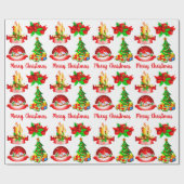 Weihnachtsbaum Candle Snow Globe & Ribbon Geschenkpapier (Flach)