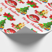 Weihnachtsbaum Candle Snow Globe & Ribbon Geschenkpapier (Ecke)