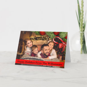 Weihnachtsbaum Candy Cane Border Happy Holidays Feiertagskarte