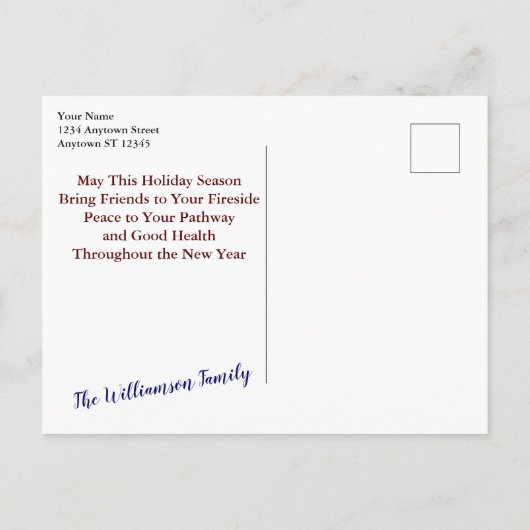 Weihnachtsbaum Candy Cane Border Happy Holidays Postkarte (Rückseite)