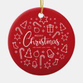 Weihnachtsbaum Candy Cane Ornaments White Red Keramik Ornament (Vorne)