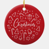 Weihnachtsbaum Candy Cane Ornaments White Red Keramik Ornament (Hinten)