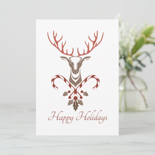 Weihnachtsbaum & Candy Canes Weihnachtskarte (Stehend Vorderseite)