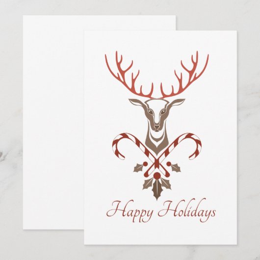 Weihnachtsbaum & Candy Canes Weihnachtskarte (Vorne/Hinten)