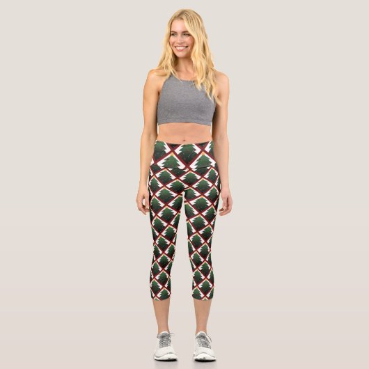 Weihnachtsbaum Capri Leggings (Vorderseite)