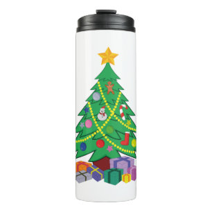 Weihnachtsbaum-Cartoon-Konzepte Thermosbecher