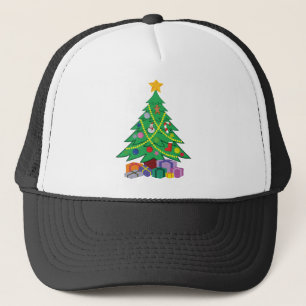 Weihnachtsbaum-Cartoon-Konzepte Truckerkappe