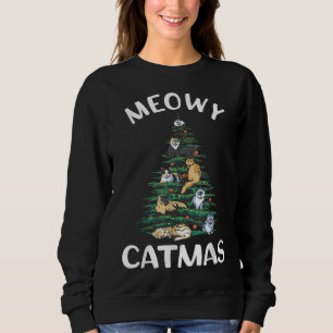 Weihnachtsbaum Cat Frohe Weihnachten Weihnachten W Sweatshirt