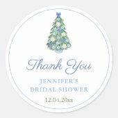 Weihnachtsbaum Chinoiserie Polterabend Danke Runder Aufkleber (Vorderseite)