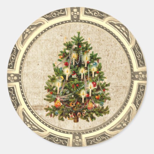 Weihnachtsbaum Classic Round Sticker (Vorderseite)