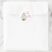 Weihnachtsbaum Classic Round Sticker (Tasche)