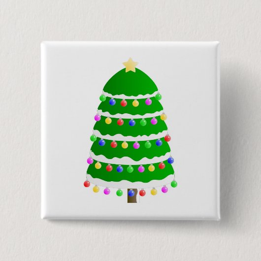 Weihnachtsbaum-Clipart Button (Vorderseite)