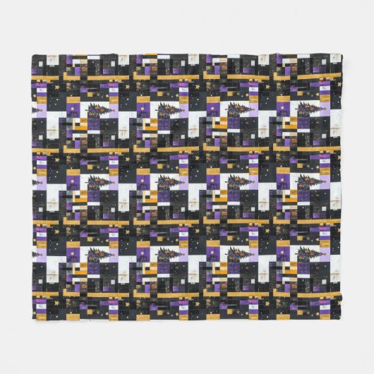 Weihnachtsbaum Collage Fleecedecke (Vorderseite (Horizontal))