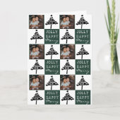 Weihnachtsbaum-Collage-Foto der Grünen Familie Karte (Vorderseite)