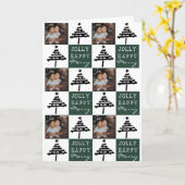 Weihnachtsbaum-Collage-Foto der Grünen Familie Karte (Gelbe Blume)