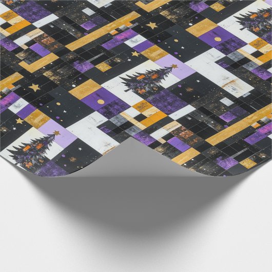 Weihnachtsbaum Collage Geschenkpapier (Ecke)