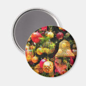 Weihnachtsbaum Collage Künstlerisch farbenfroh Fes Magnet (Vorderseite/Rückseite)