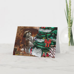 Weihnachtsbaum-Collage Shih Tzu Feiertagskarte