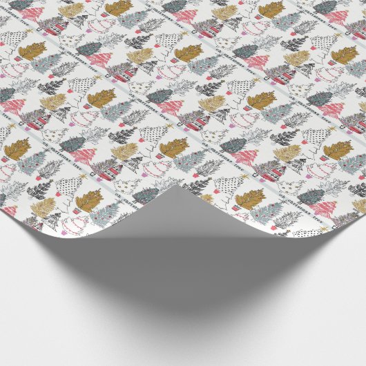 Weihnachtsbaum-Collagen-Packpapier Geschenkpapier (Ecke)