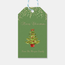 Weihnachtsbaum , Confetti, Grün Geschenkanhänger