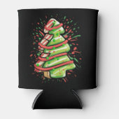 Weihnachtsbaum Cookie Brushstroke Spritzer Preppy Dosenkühler (Vorderseite)