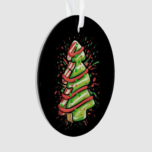 Weihnachtsbaum Cookie Brushstroke Spritzer Preppy Ornament (Vorderseite)