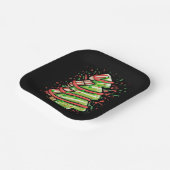 Weihnachtsbaum Cookie Brushstroke Spritzer Preppy Pappteller (Gewinkelt)