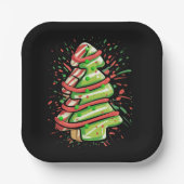 Weihnachtsbaum Cookie Brushstroke Spritzer Preppy Pappteller (Vorderseite)
