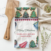 Weihnachtsbaum-Cookie Dekorieren Personalisiert Geschirrtuch