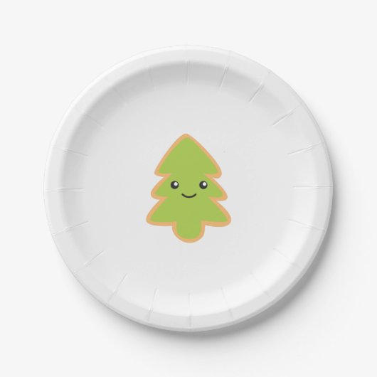 Weihnachtsbaum-Cookie Pappteller (Vorderseite)
