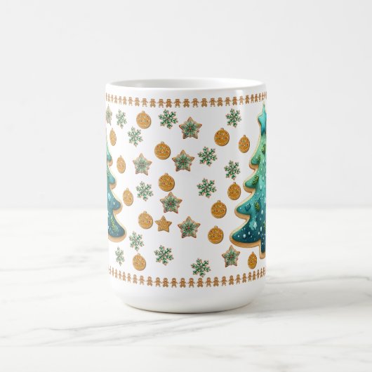 Weihnachtsbaum-Cookie-Tasse Kaffeetasse (Mittel)