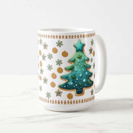 Weihnachtsbaum-Cookie-Tasse Kaffeetasse (VorderseiteRechts)