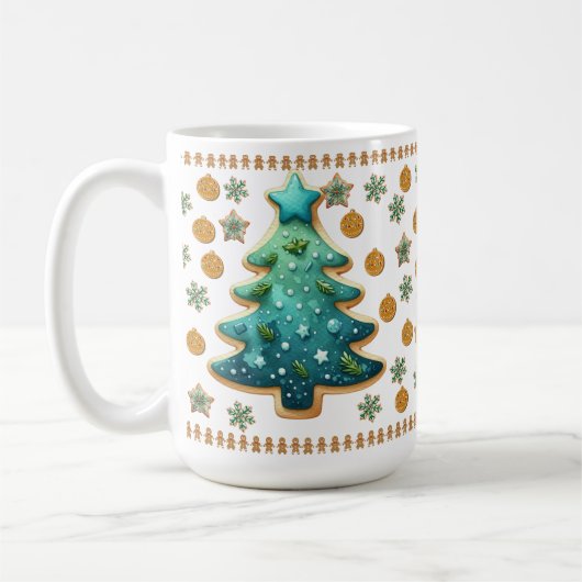 Weihnachtsbaum-Cookie-Tasse Kaffeetasse (Links)