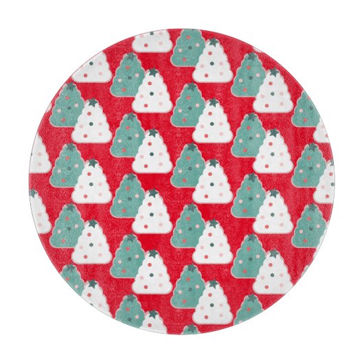 Weihnachtsbaum Cookie Teig hausgemachte Mix Rot Schneidebrett (Vorderseite)
