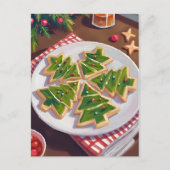 Weihnachtsbaum-Cookies Feiertagspostkarte (Vorderseite)